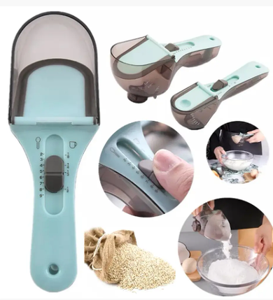Мірні ложки пластикові регульовані в наборі 2 шт Adjustable measurement spoone, фото 3
