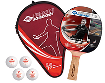 Набір для настільного тенісу і пінг-понгу Donic Persson 600 Gift Set (ракетка, чохол, 4 м'ячі) (788450)