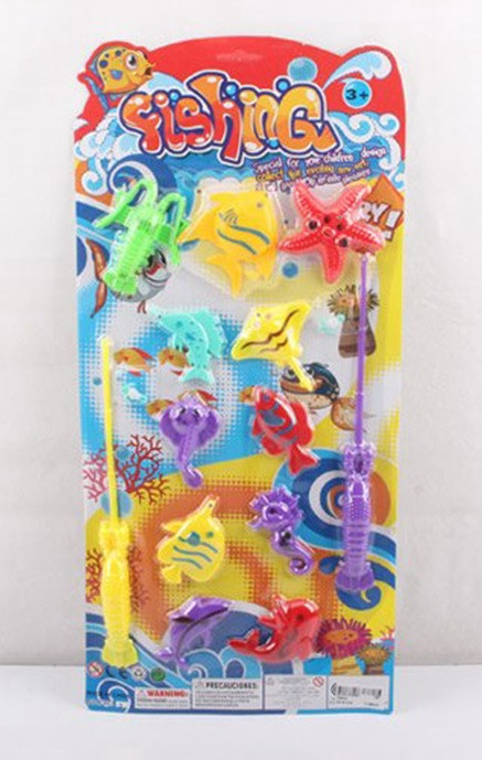 Магнітна риболовля 7903D, набір 2 вудки, 11 морських мешканців, дитяча гра для ванної, рибки, рибалка для дітей, фото 1