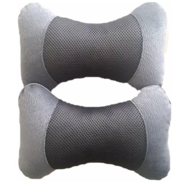 Подушка на підголівник тканина сіра + сітка чорна (2 шт.), фото 1