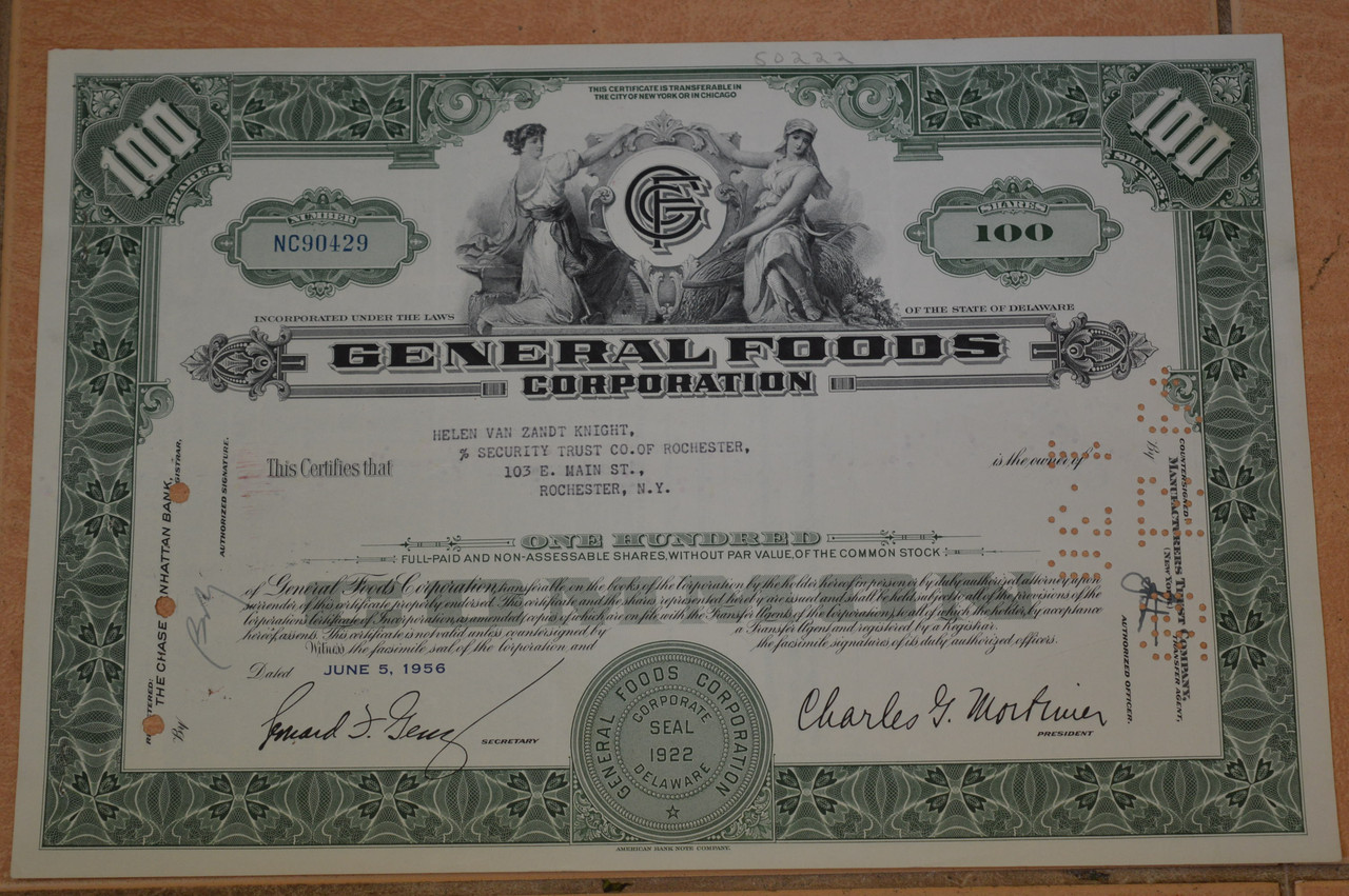 Акція. США. 1956 рік No80429 (Б-1)