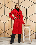 Жіночий демісезонний двобортний тренч з котону Q-44 червоний, р-ри 42-52, фото 5