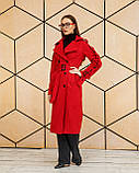 Жіночий демісезонний двобортний тренч з котону Q-44 червоний, р-ри 42-52, фото 6