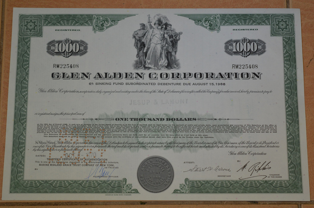 Акція. США. 1970 рік No225408 (Б-1)