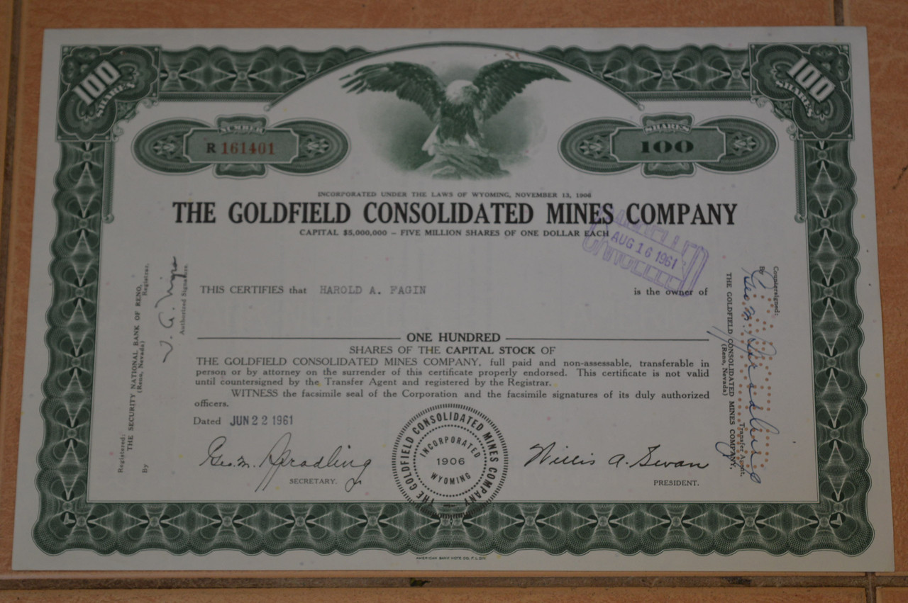 Акція. США. 1961 рік No161401 (Б-1)