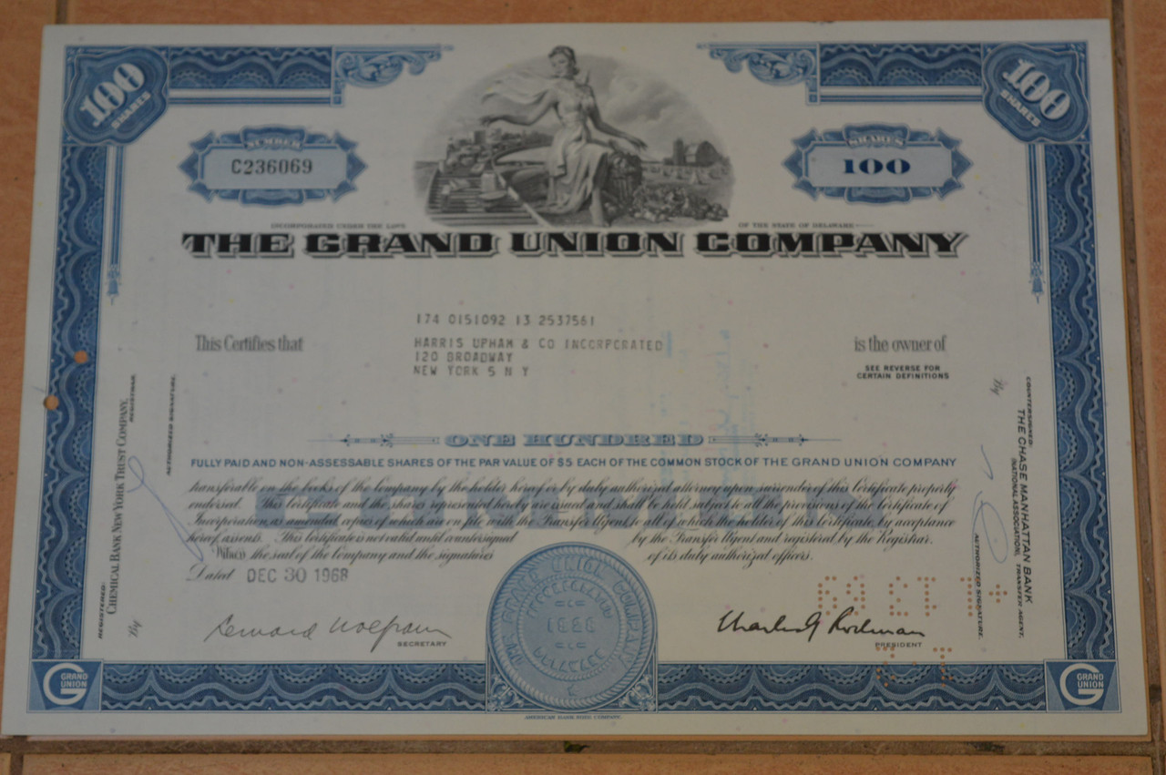 Акція. США. 1968 рік No236069 (Б-1)