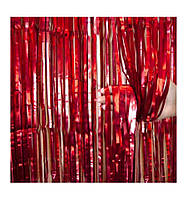 Шторка з фольги для фото зони червона 2 м х 0.9 м