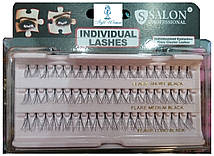 Накладні вії пучки SALON, короткі, середні, довгі чорні