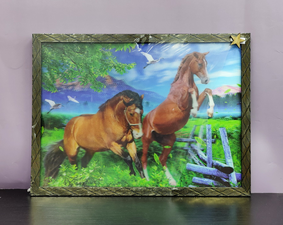 Картина 3D Коні в лузі 40*30см KD001, фото 1