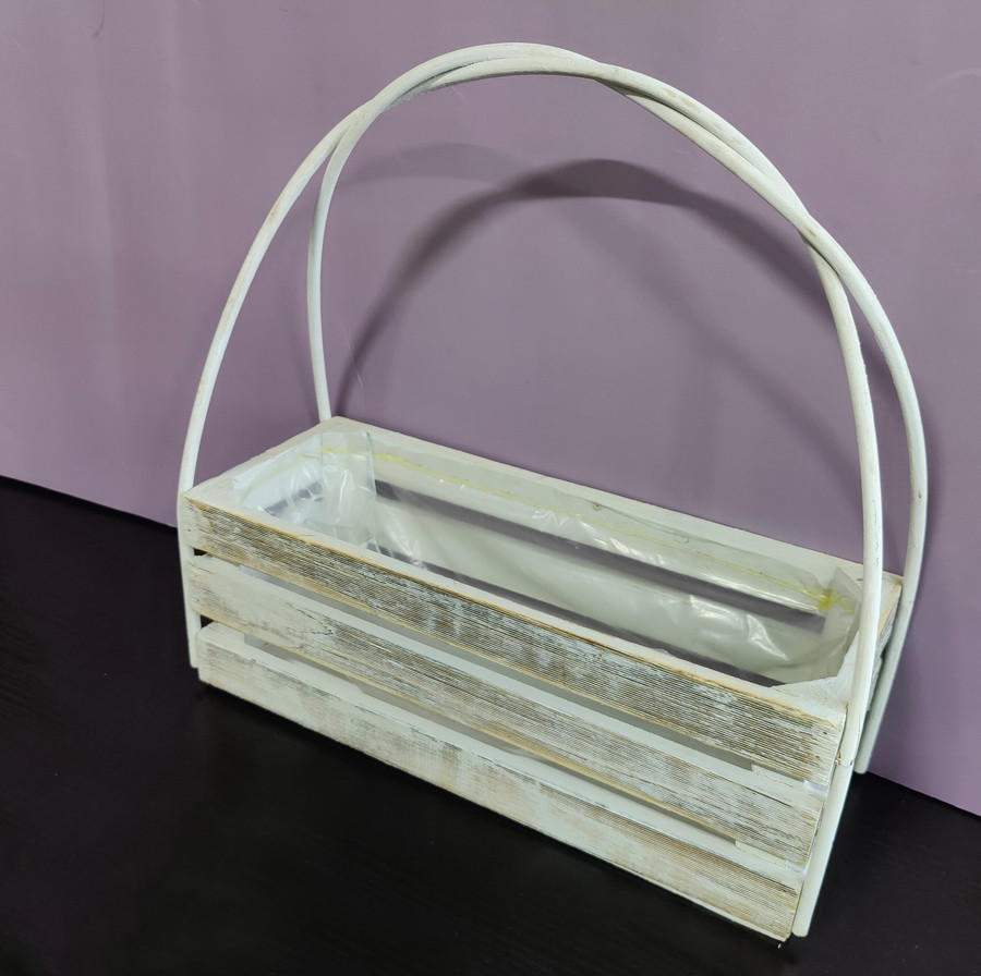 Ящик кашпо з ручкою 32*12*10см F3-16BW292 Китай F3-16BW292, фото 1