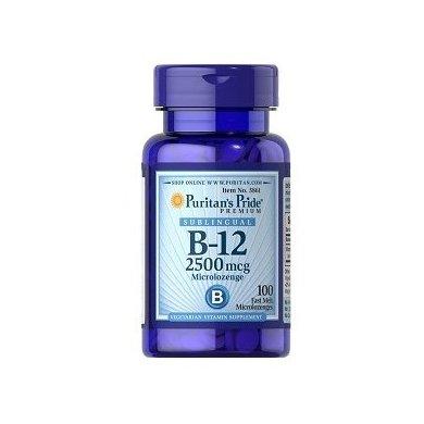 Вітаміни Vitamin B-12 2500 mcg Sublingual 100 tabs, фото 1