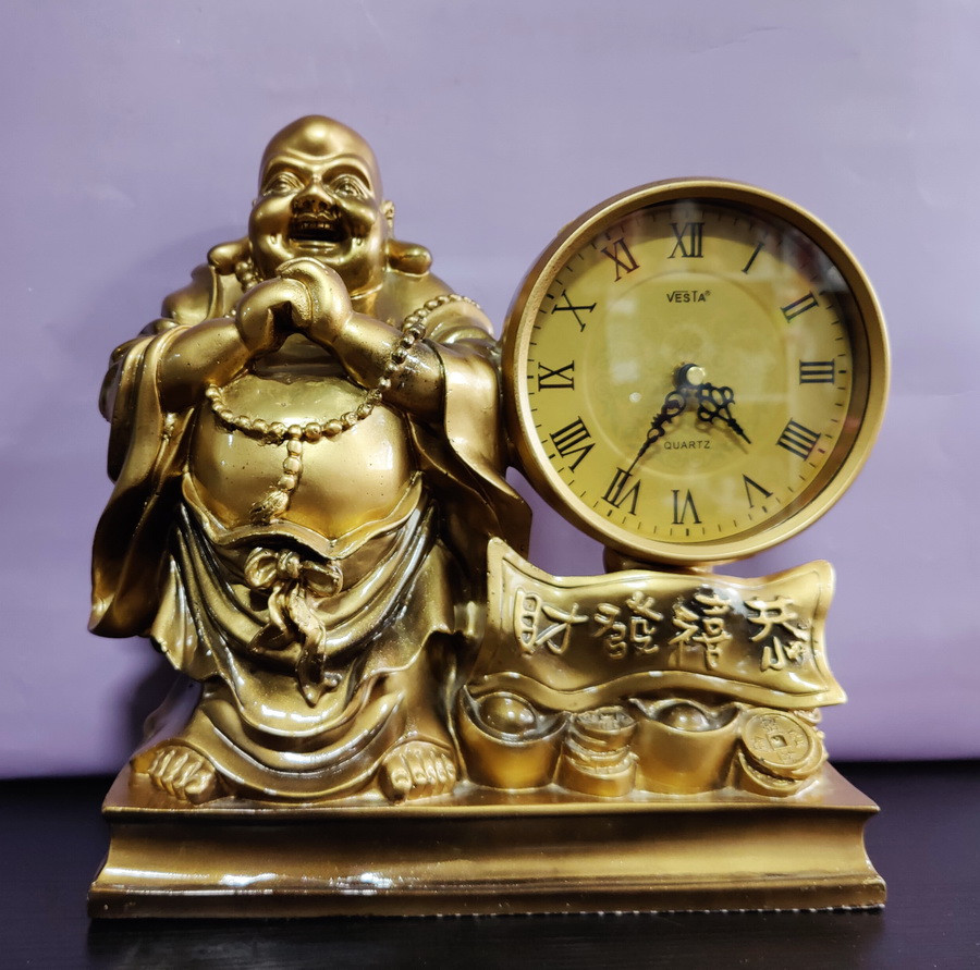 Настільний годинники Будда з полімеру 30*30*15см TG003