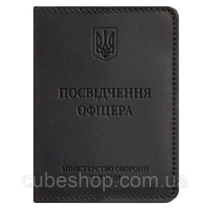 Шкіряна обкладинка для посвідчення офіцера 9.0 (чорна) шкіра Crazy Horse