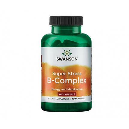Вітаміни від стресу Swanson Super Stress B-Complex with Vitamin C 100 caps, фото 1