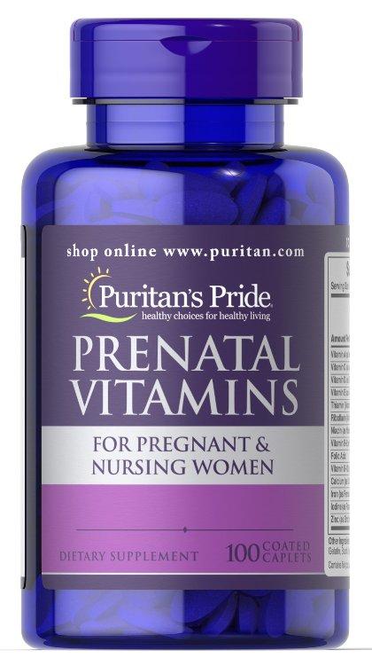 Вітаміни для вагітних Prenatal Vitamins 100 Coated Caplets