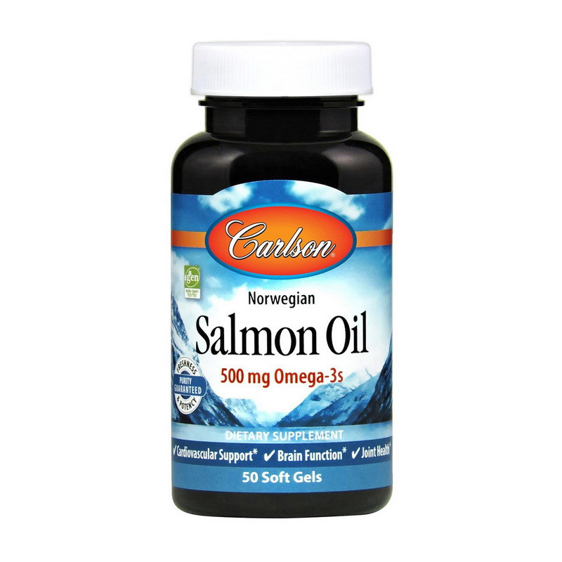 Олія лосося Carlson Salmon Oil 500 mg Omega-3s 50 soft gels
