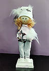 Лялька кашпо в білій шапці (висота 40см) LK019