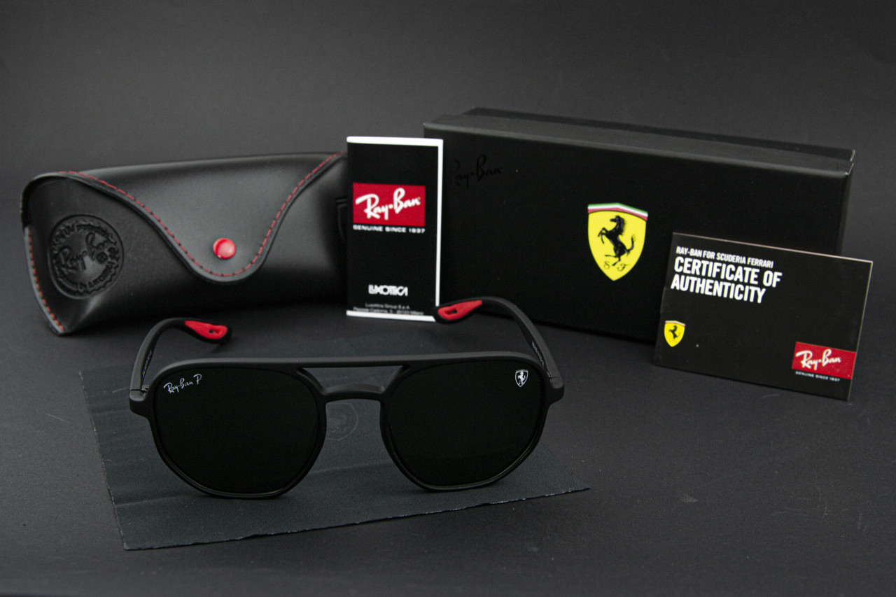 Сонцезахисні окуляри RAY BAN Ferrari поляризаційні UV400 (арт. RB1439) зелені лінзи