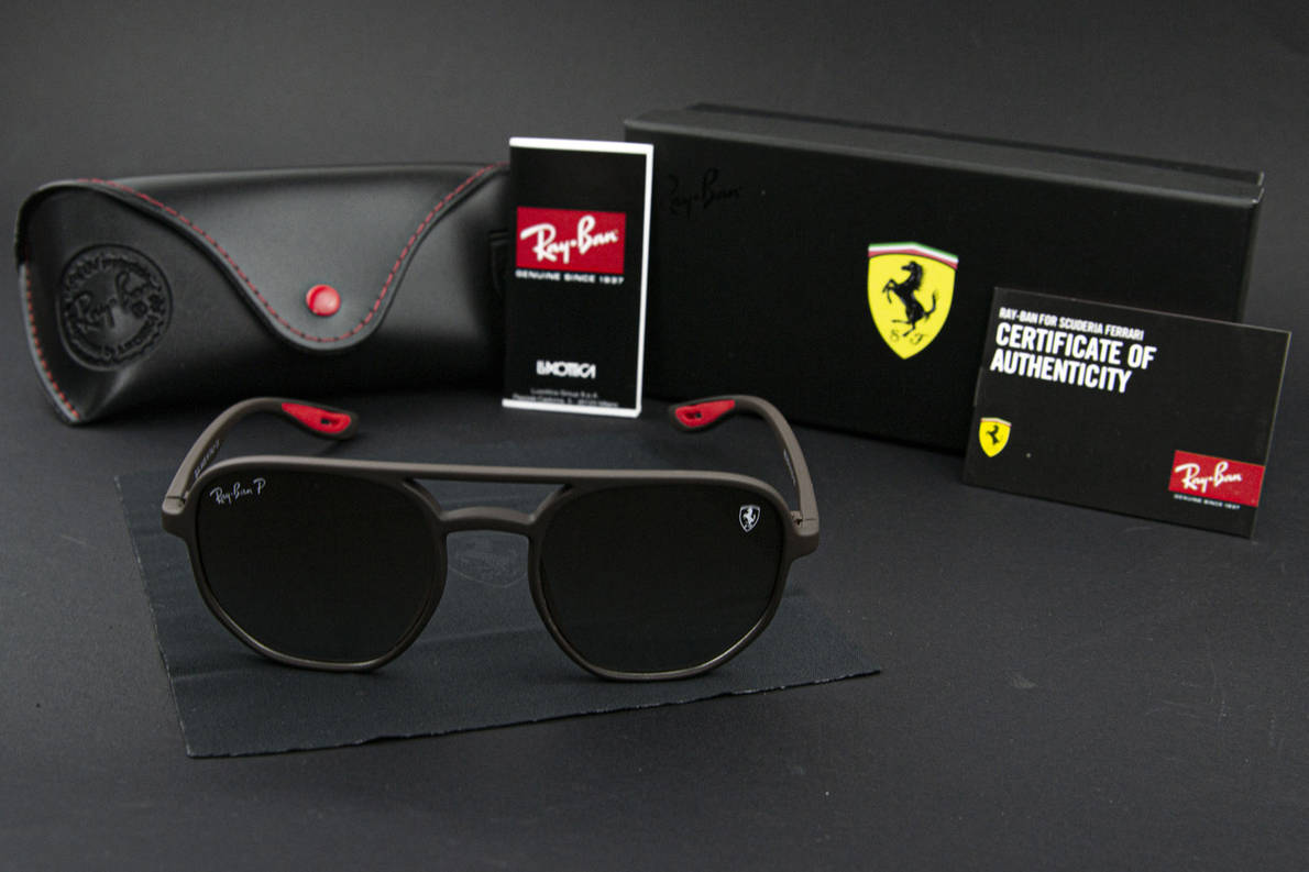 Сонцезахисні окуляри RAY BAN Ferrari поляризаційні UV400 (арт. RB1439) коричневий, фото 1