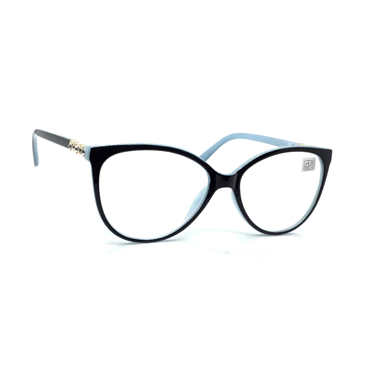 Жіночі окуляри з білою лінзою 741 сіро-блакитні