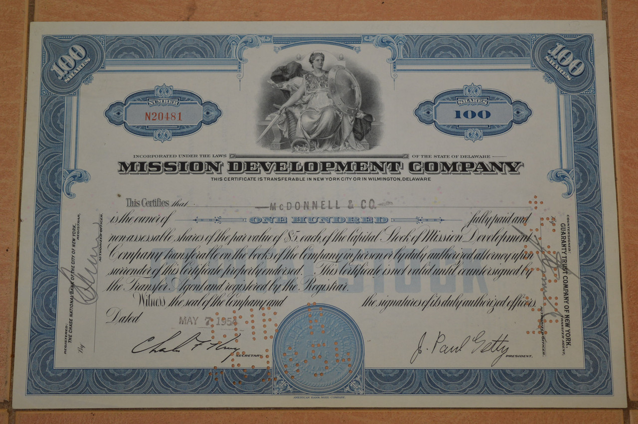 Акція. США. 1955 рік No0481 (Б-1)