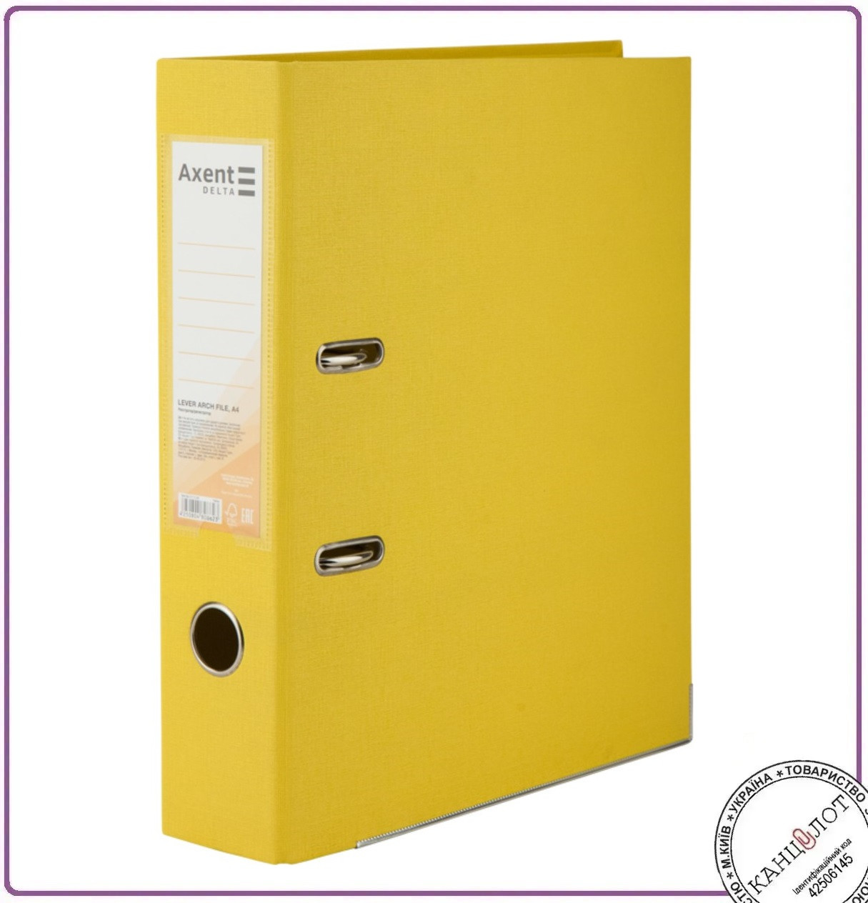 Папка-реєстратор А4 двостороння (РР), 75мм, жовтий (d1712-08c), фото 1