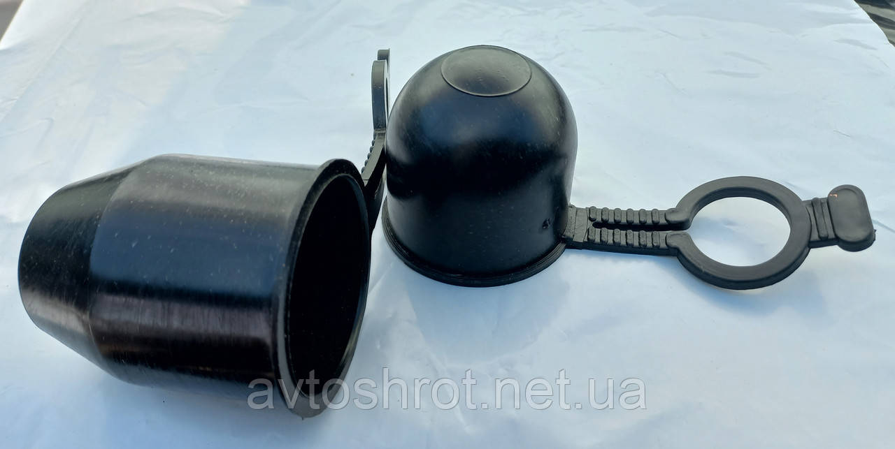 Ковпачок фаркопа (гумовий) низький чорний з кільцем - фото 1 - id-p1775062859