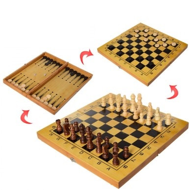 Шахи деревяні 3 в1 (25*25см) MC1180