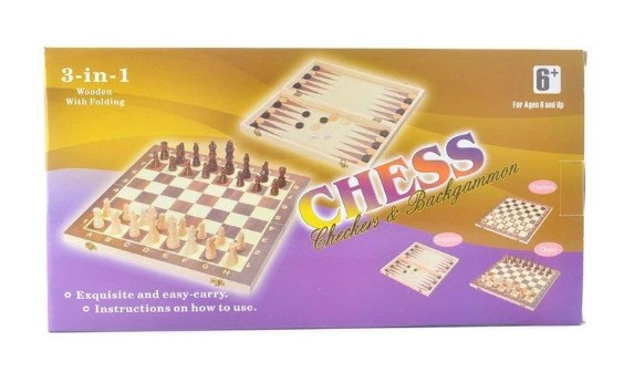 Шахи 3 в 1, шахматі, шашки, нарді, 29,5*15*3 см 622A Китай, фото 1