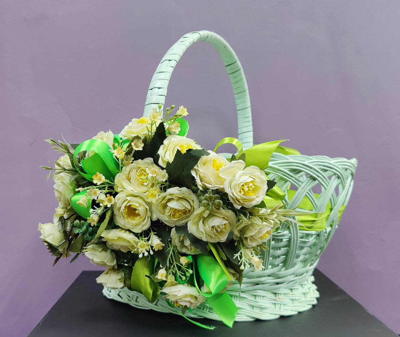 Корзина прикрашена квітами 30*25*20см KPK01 Україна KPK01, фото 1