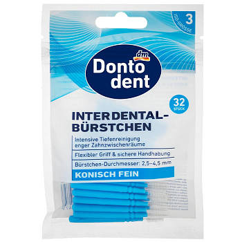 Зубні йоржики Dontodent Interdentalbürsten розмір 3 32 шт