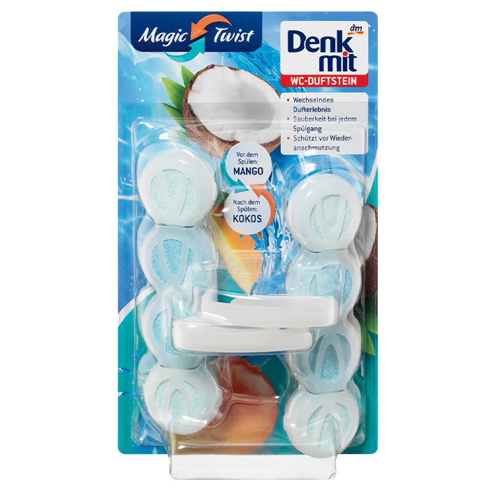 Туалетний блок Denkmit Magic Twist Mango-Kokos 2 шт