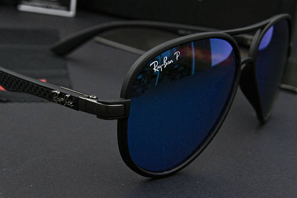 Сонцезахисні окуляри RAY BAN поляризаційні UV400 (арт. RB4183) сині дзеркальні скла, фото 5