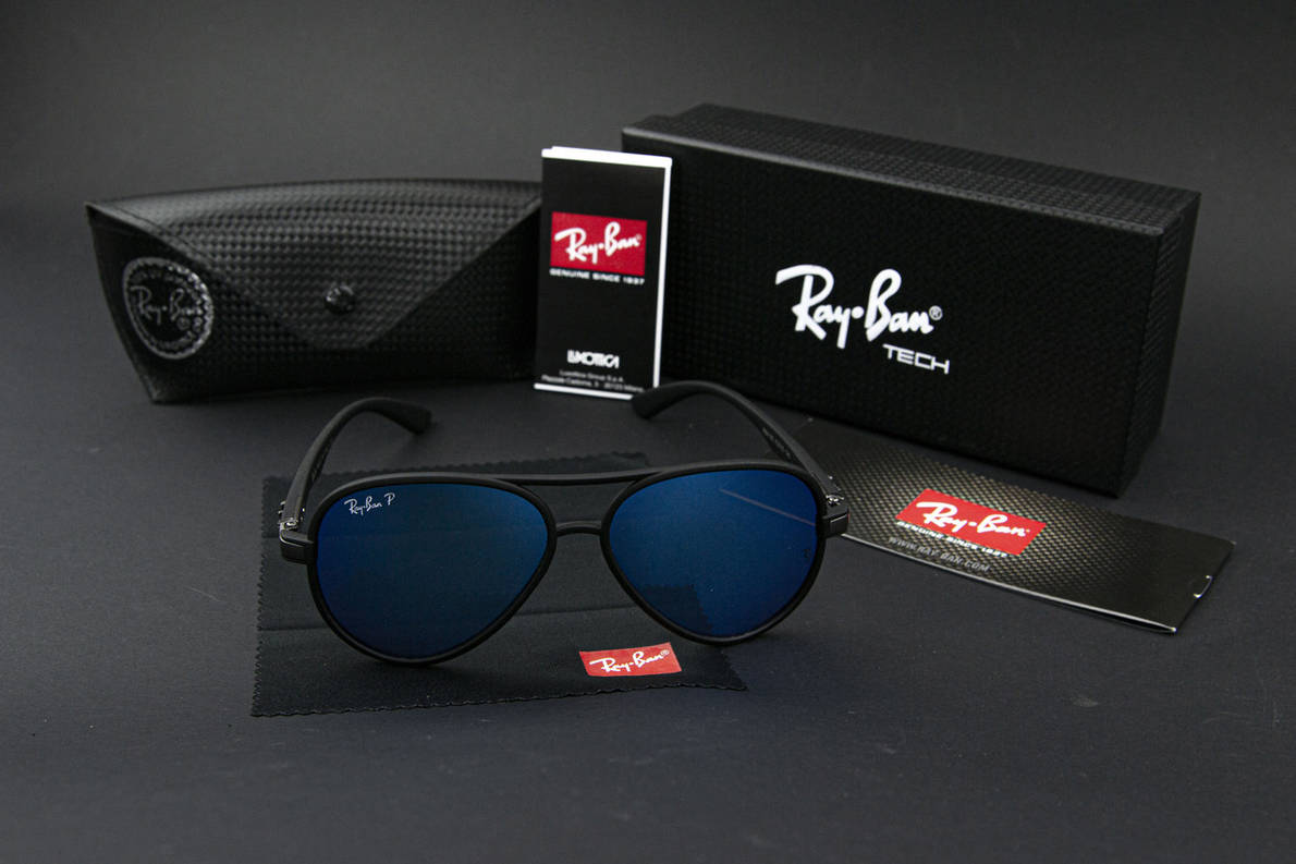 Сонцезахисні окуляри RAY BAN поляризаційні UV400 (арт. RB4183) сині дзеркальні скла, фото 1