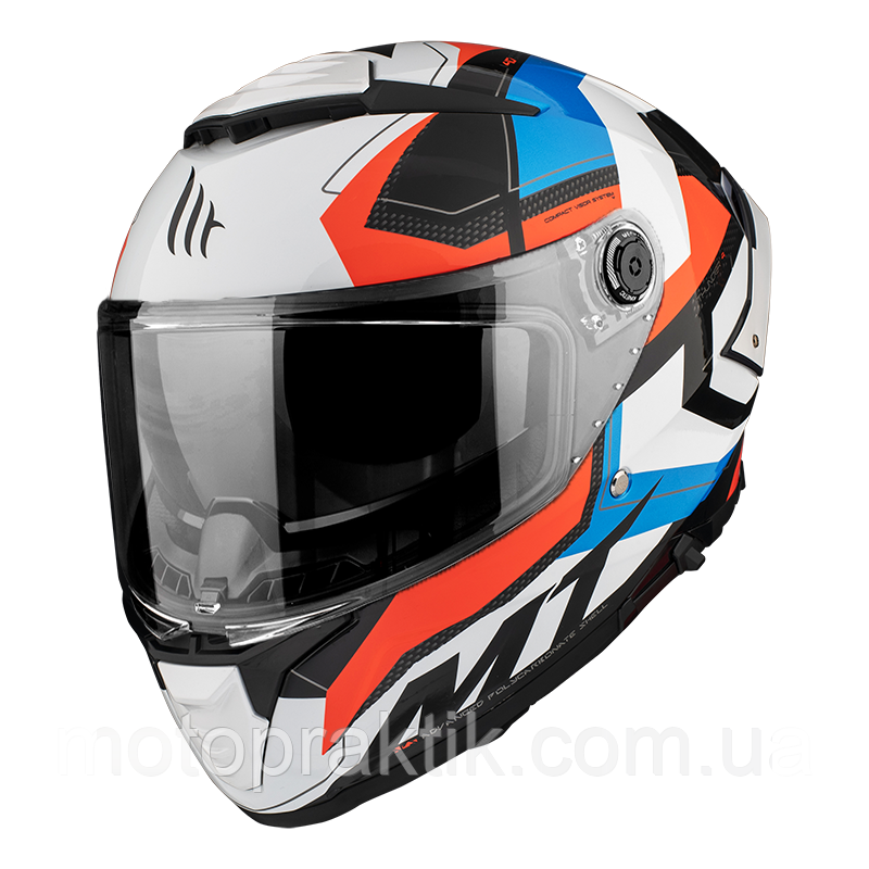 MT Thunder 4 SV Valiant A0 Gloss White, XS Мотошолом інтеграл з окулярами