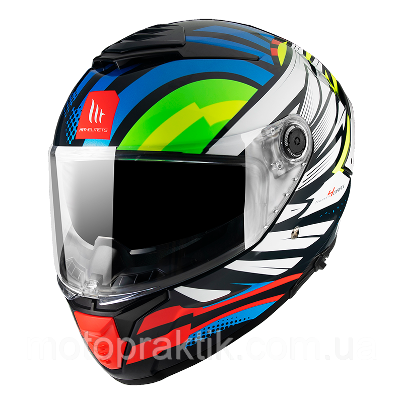 MT Thunder 4 SV Drax B7 Gloss Blue, XS Мотошолом інтеграл з окулярами