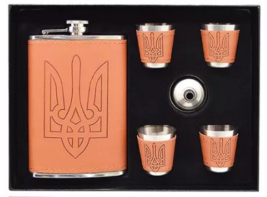 Сувеніний набір фляга+ чотири чаркі R86716