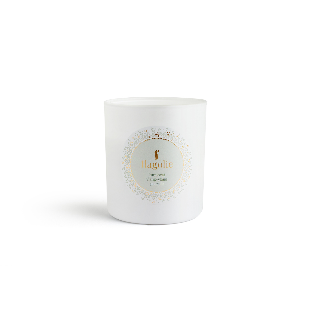 Натуральна Ароматична Свічка 100% соєвий віск White Label Candle Flagolie 150g (1763) Kumqwat, Ylang-ylang, Patchouli