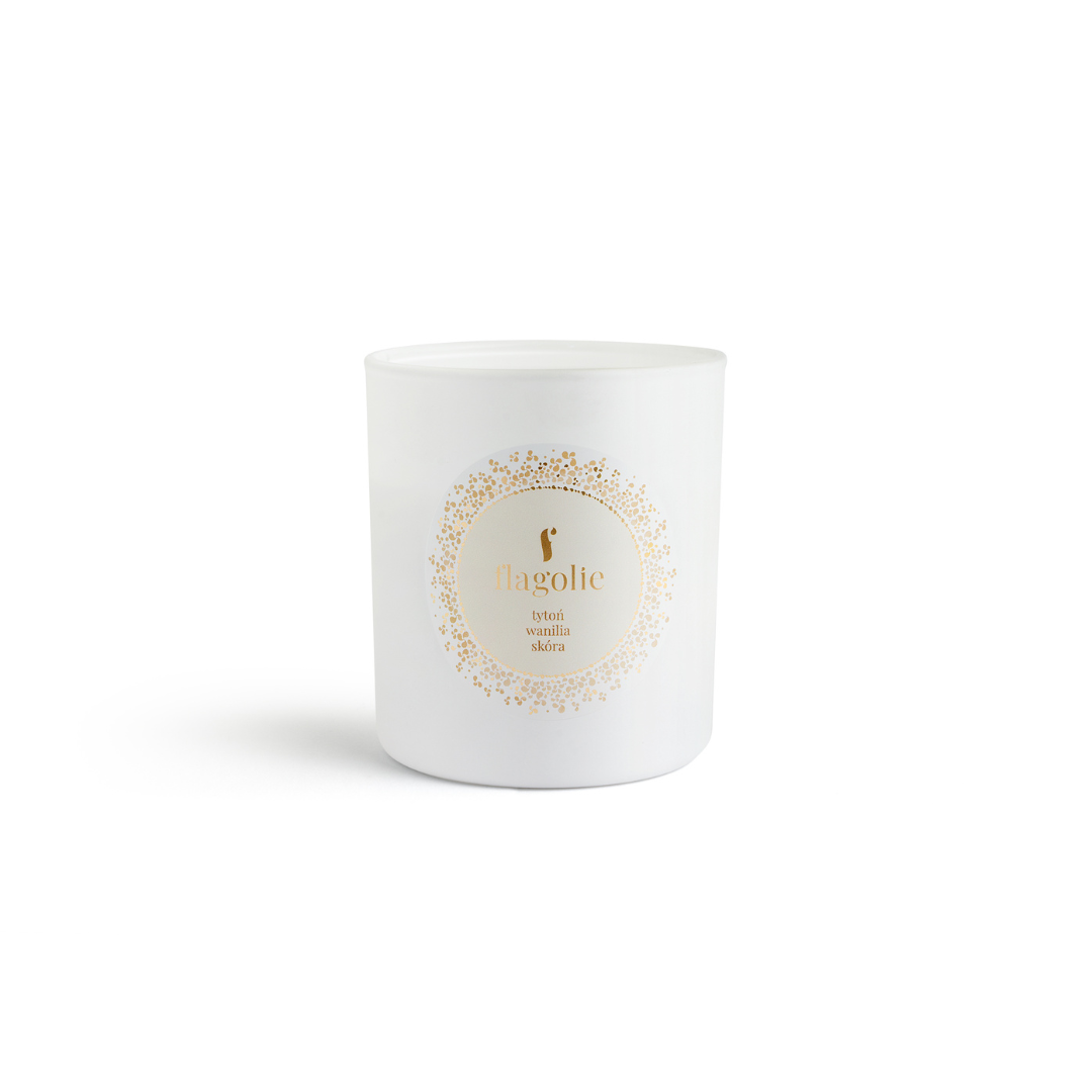 Натуральна Ароматична Свічка 100% соєвий віск White Label Candle Flagolie 150g (1770) Tobacco, Vanilla, Leather