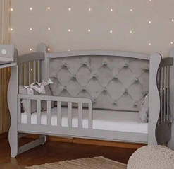 Дитяче ліжечко Angelo Габрієль з маятником + ящиком в сірому кольорі