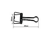 Канцелярський зажим біндер 20*28мм чорний 1шт BIN009, фото 3