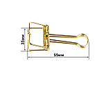 Канцелярський зажим біндер 35*40мм золото 1шт BIN013, фото 3