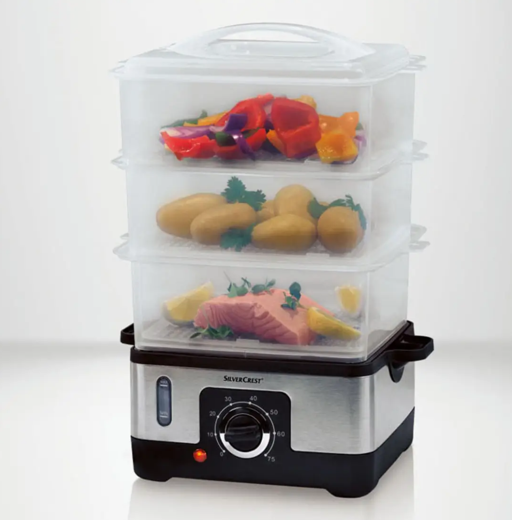 Електрична пароварка Silver Crest SDG 950Вт C3 9л 3 ємності, фото 1