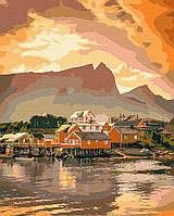 Картина Рисование по номерам Уютный закат в Норвегии Картины города Brushme BS52457