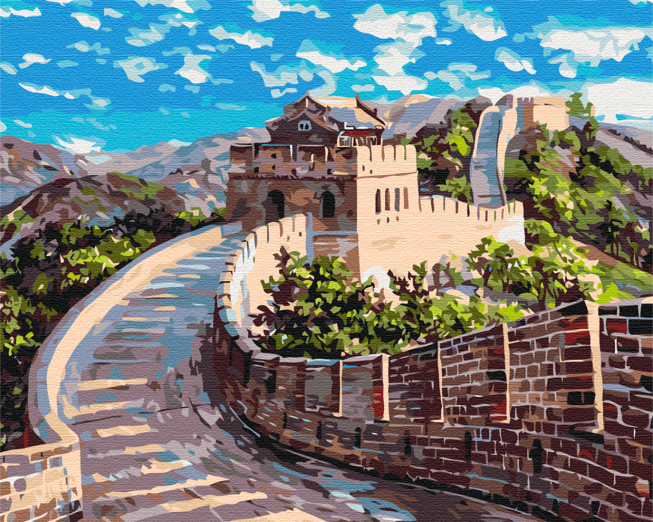 Картина Малювання за номерами Велика Китайська стіна Східна тематика на полотні Brushme BS51834