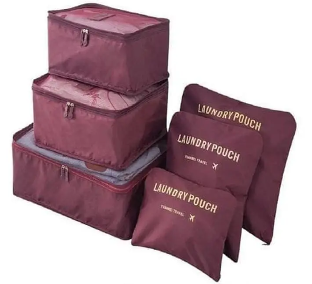 Набір дорожніх органайзерів Laundry Travel Pouch 6 шт, набір дорожніх сумок, органайзер для одягу