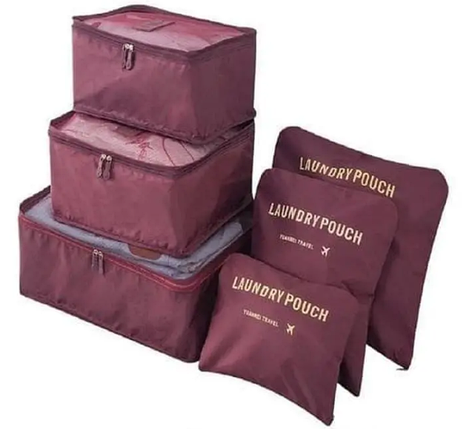 Набір дорожніх органайзерів Laundry Travel Pouch 6 шт, набір дорожніх сумок, органайзер для одягу, фото 1