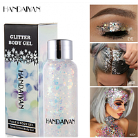 Жидкий глитер для макияжа лица и тела Handaiyan Glitter Body Gel, два цвета, 30 г