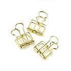 Канцелярський зажим біндер 35*40мм золото 1шт BIN013, фото 5