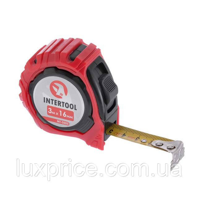 Рулетка з фіксатором 3 м * 16 мм "Магніт" INTERTOOL MT-0503    Luxprice, фото 1